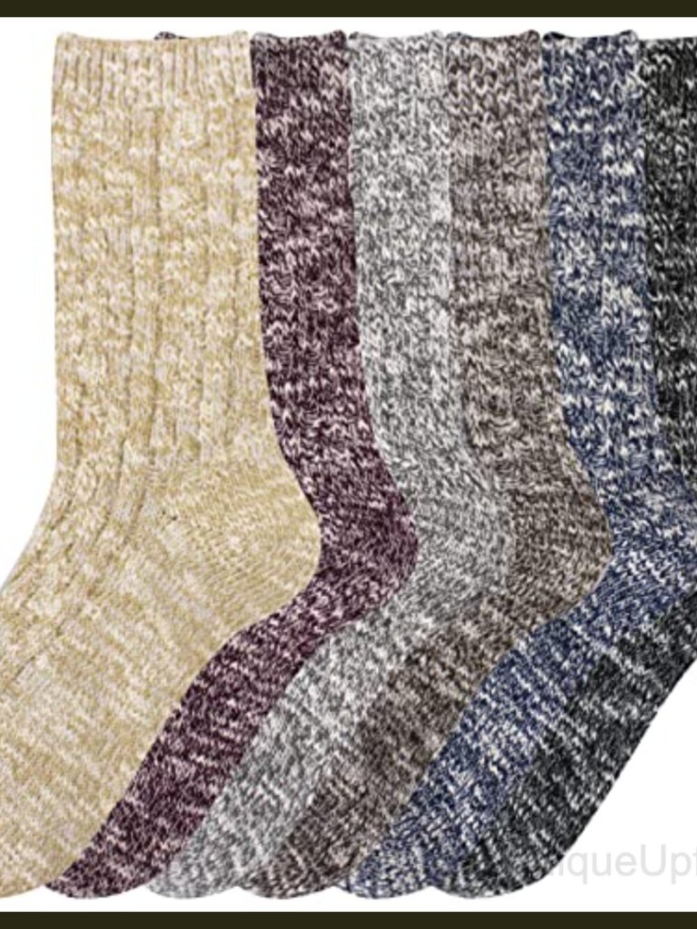 Womens Winter Warm Socks 6 Pairs Thick Knit Thermal Crew Socks Machine Wash